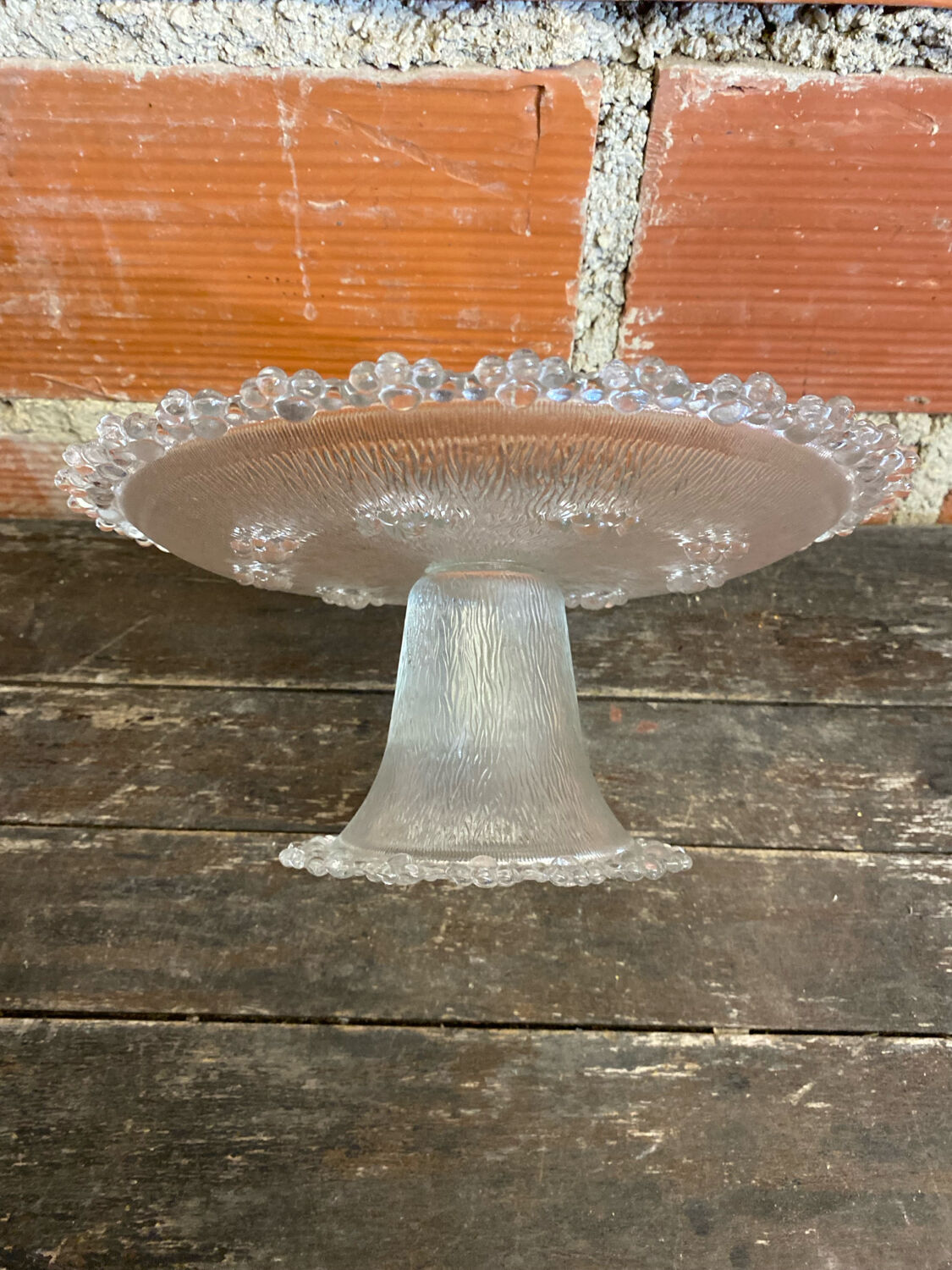 MASSERINI BAROCCO Fruit Bowl Molded Glass Vintage Beaded Row #D