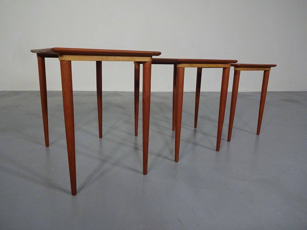 Danish Teak Nesting Tables, 1960s, Set of 3