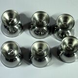 6 stainless steel egg cups - Vintage