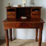 Solid walnut stepped desk