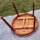 Round dining table in cherry-stained fruitwood with 2 extensions diam 110 cm