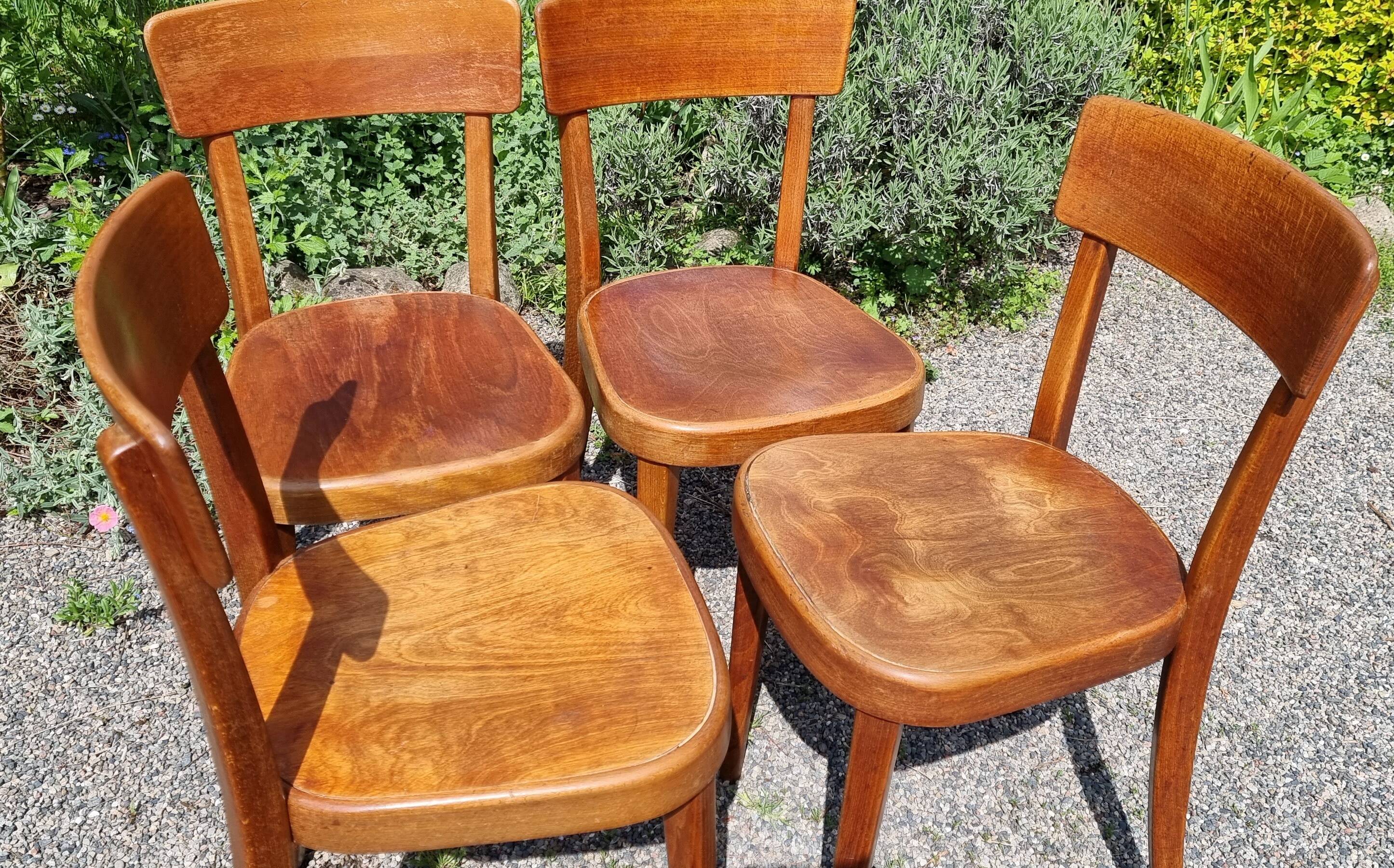 4 bistro chairs Tschan-Baumann Switzerland 1950s