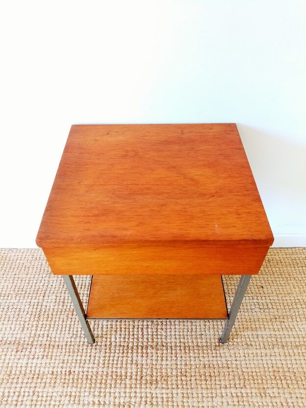 Vintage boarding school bedside table