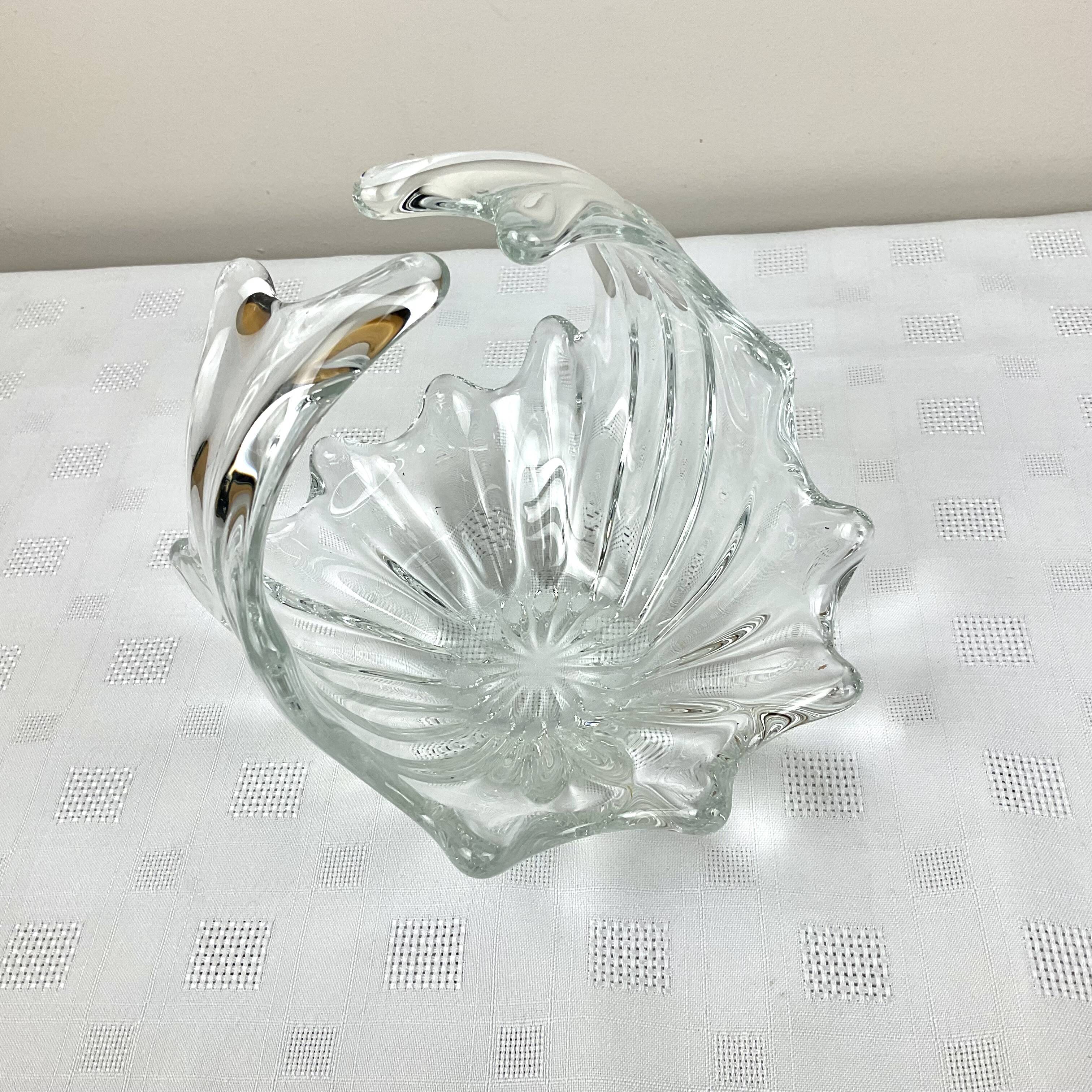 Vintage glass basket emptier