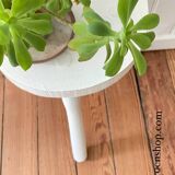Tabouret tripode blanc vintage