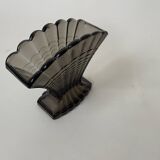 Art Deco Smoked Glass Shell Vase