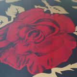 Red rose glass table of the 60s