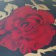 Red rose glass table of the 60s