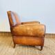 Fauteuil Club en cuir marron