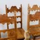 Set of 6 vintage solid oak high-back dining chairs – rustic European / Spanish revival
