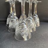 6 glasses with white wine crystal blown and cut xxth