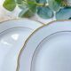 6 vintage white and gold porcelain dinner plates Kahla Gbr
