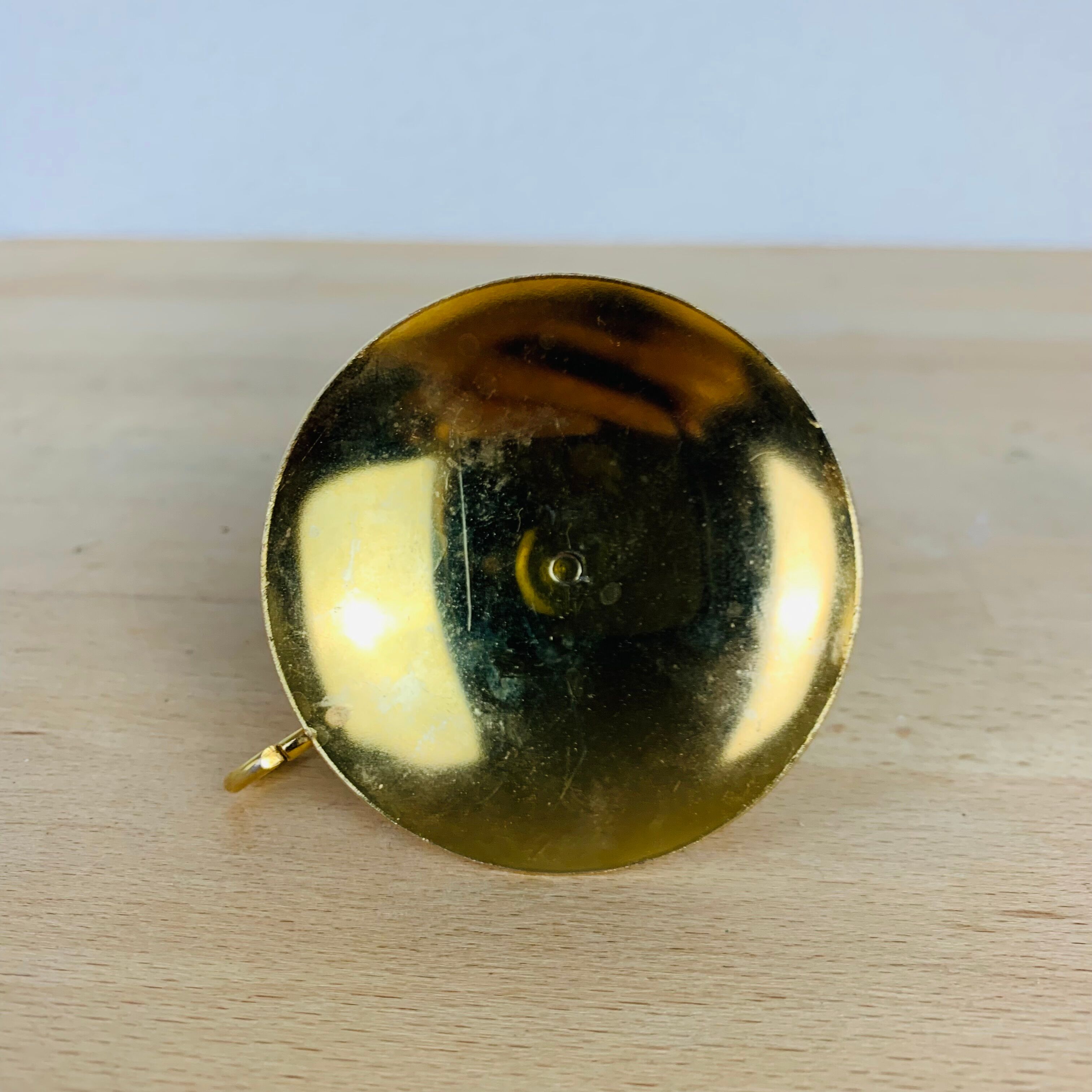 Vintage golden brass candle holder