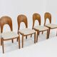 Vintage Danish solid teak dining chairs by Niels Koefoed 1960s set of 4