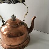 Copper and ceramic teapot