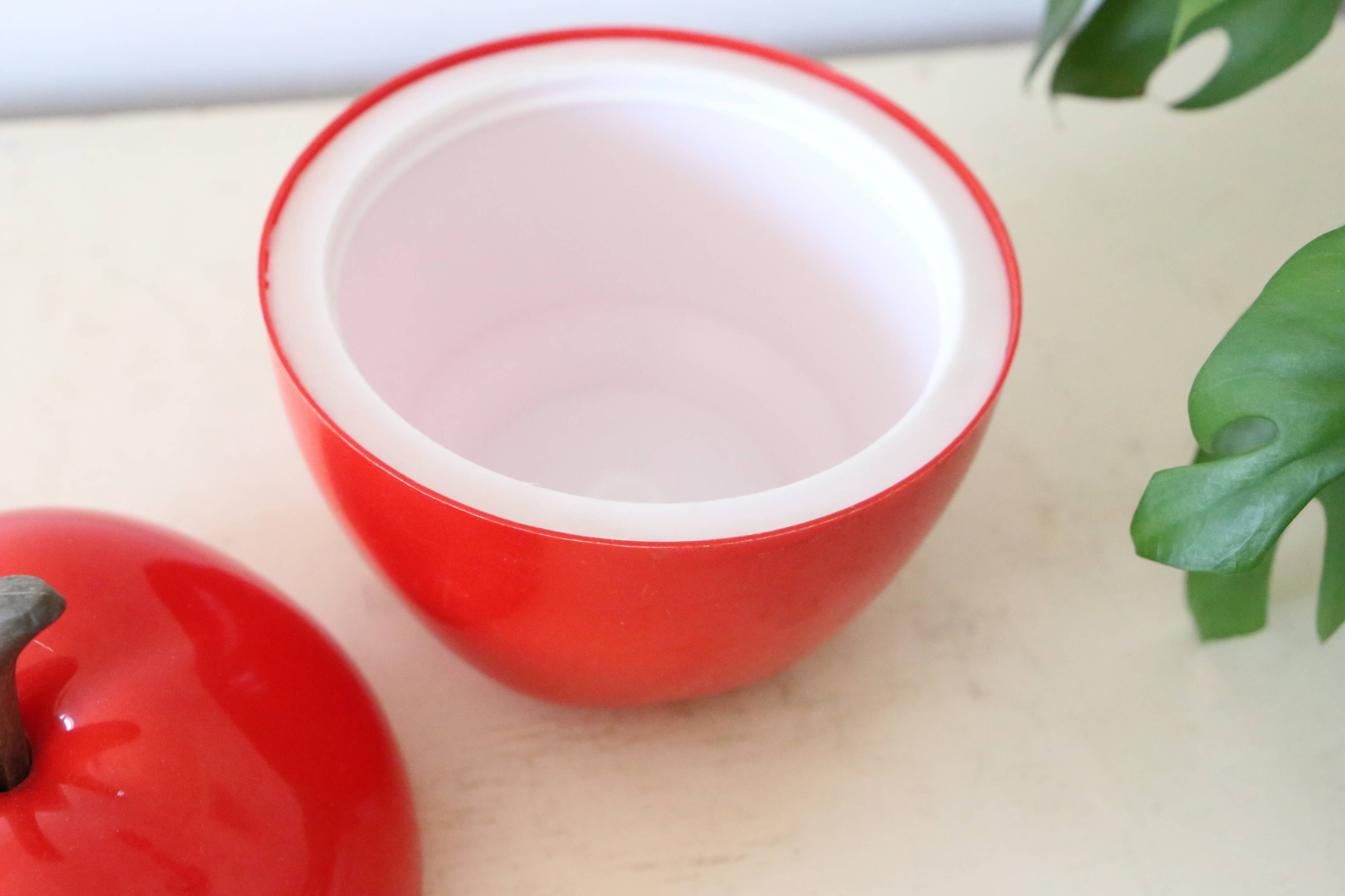Red apple ice bucket, vintage
