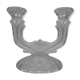 Old two-spoke crystal candle holder