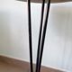 Pair of round vintage bistro tables, pedestal table