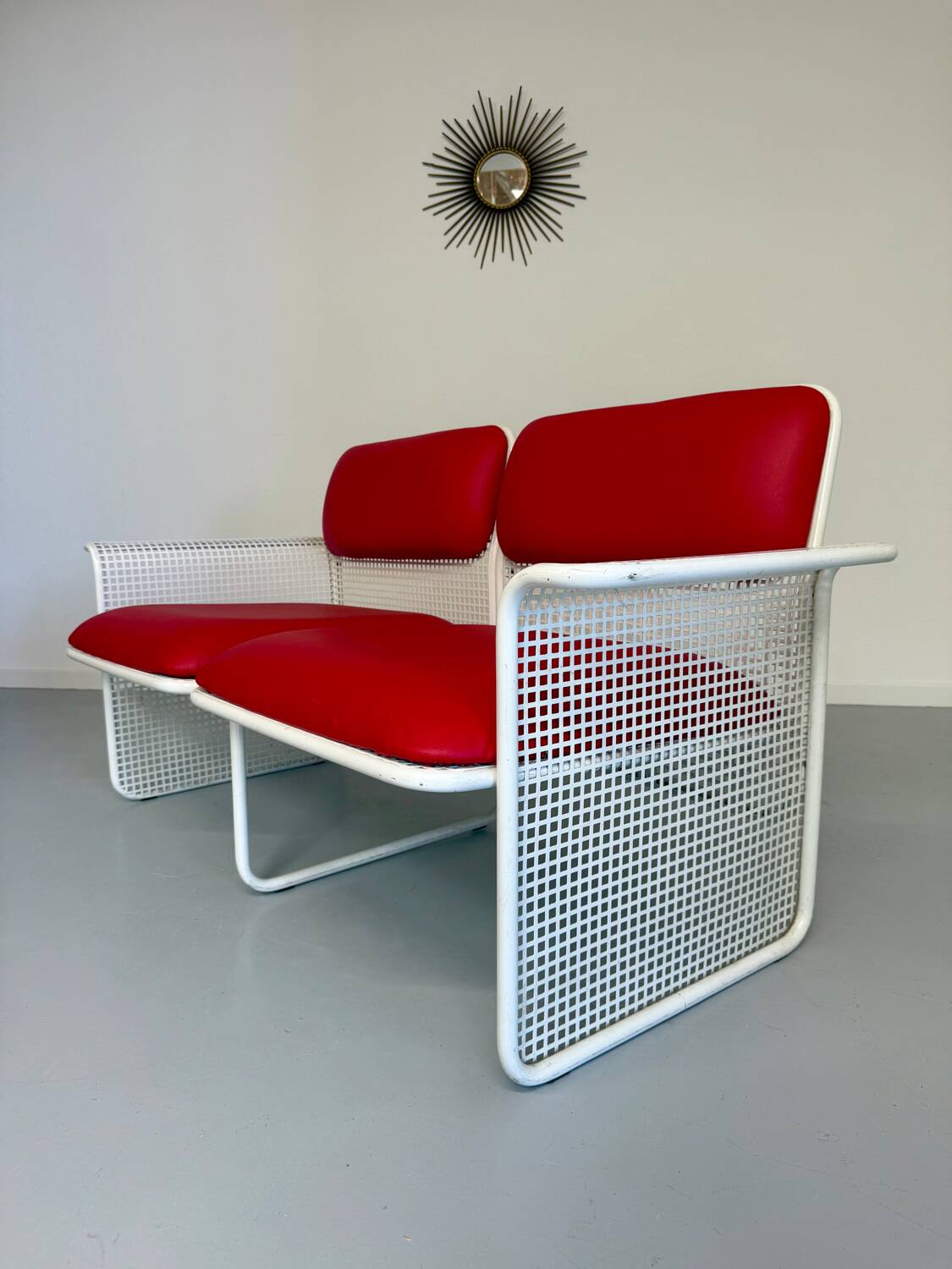 Old 2 seater sofa Italian design from the 70s Talin Vicenza metal per