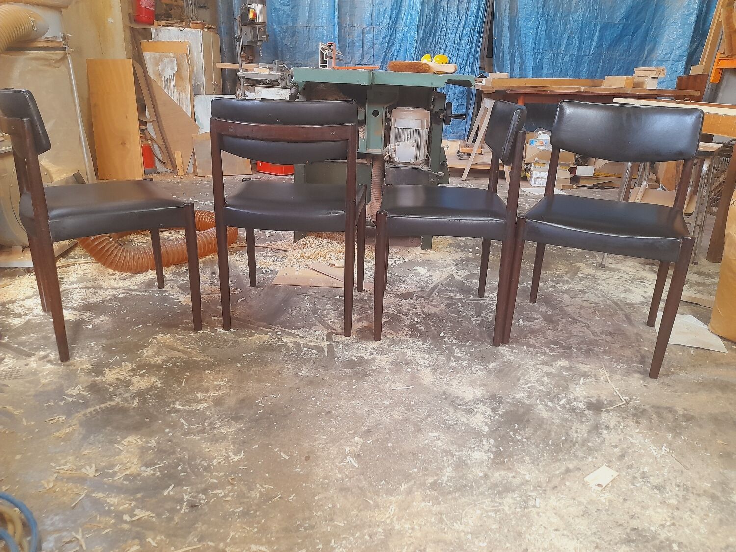 Set 4 vintage scandinavian chairs by zetel behaag