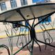 Salon de jardin en fer vert (1 table + 4 chaises)