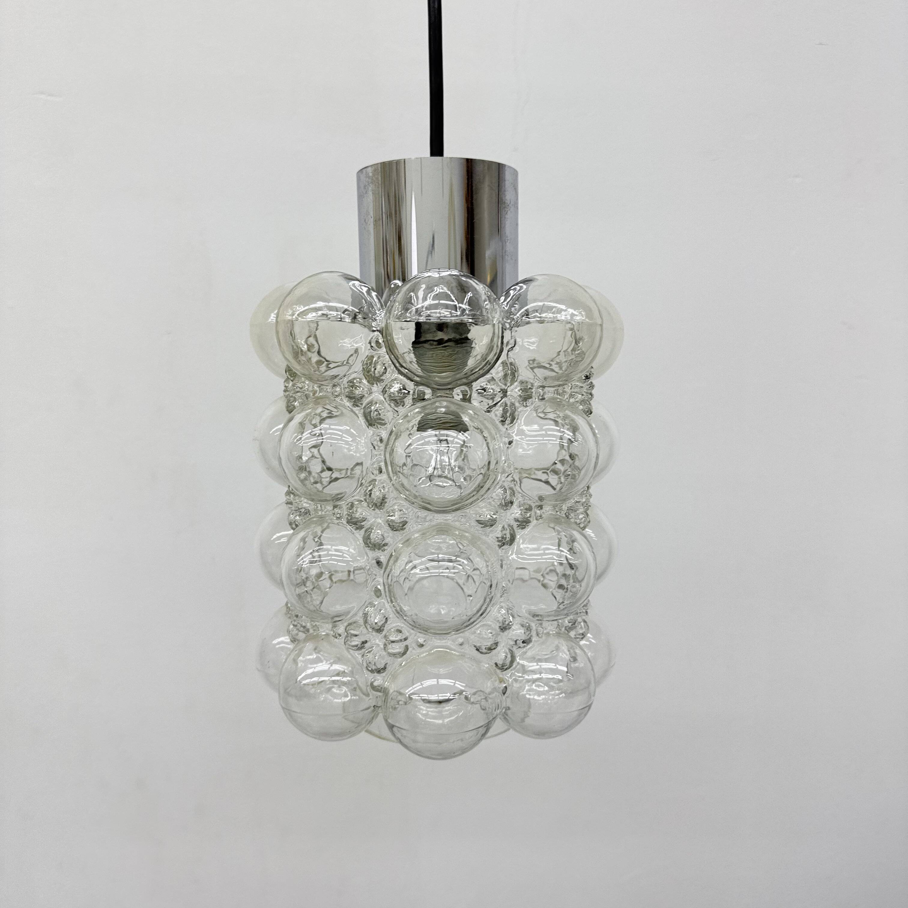 Large Bubble Glass Pendant by Helena Tynell for Limburg, Germany, 1970s