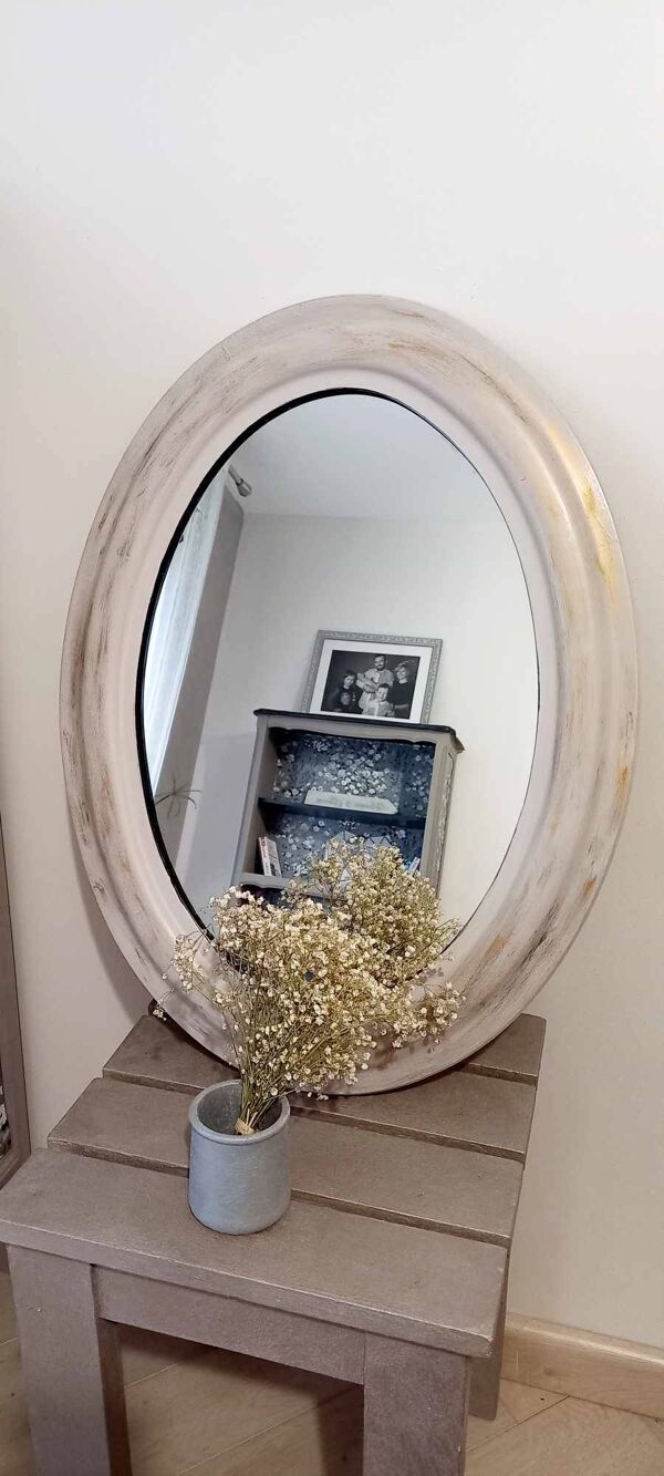 Miroir coiffeuse ancien relooké