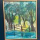 Original Swedish Oil On Canvas – “Forest Gate” By Stig Allan – Vintage & Framed – 57 × 49 Cm