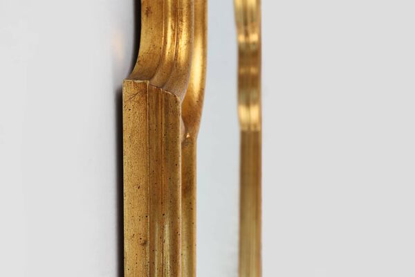 Miroir français de style Louis Philippe en bois doré décoré de verre miroir fumé