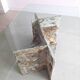 Italian marble coffee table with glass top 1970's