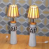 A pair of italian ceramic table lamps 1960