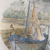 Watercolor of Honfleur