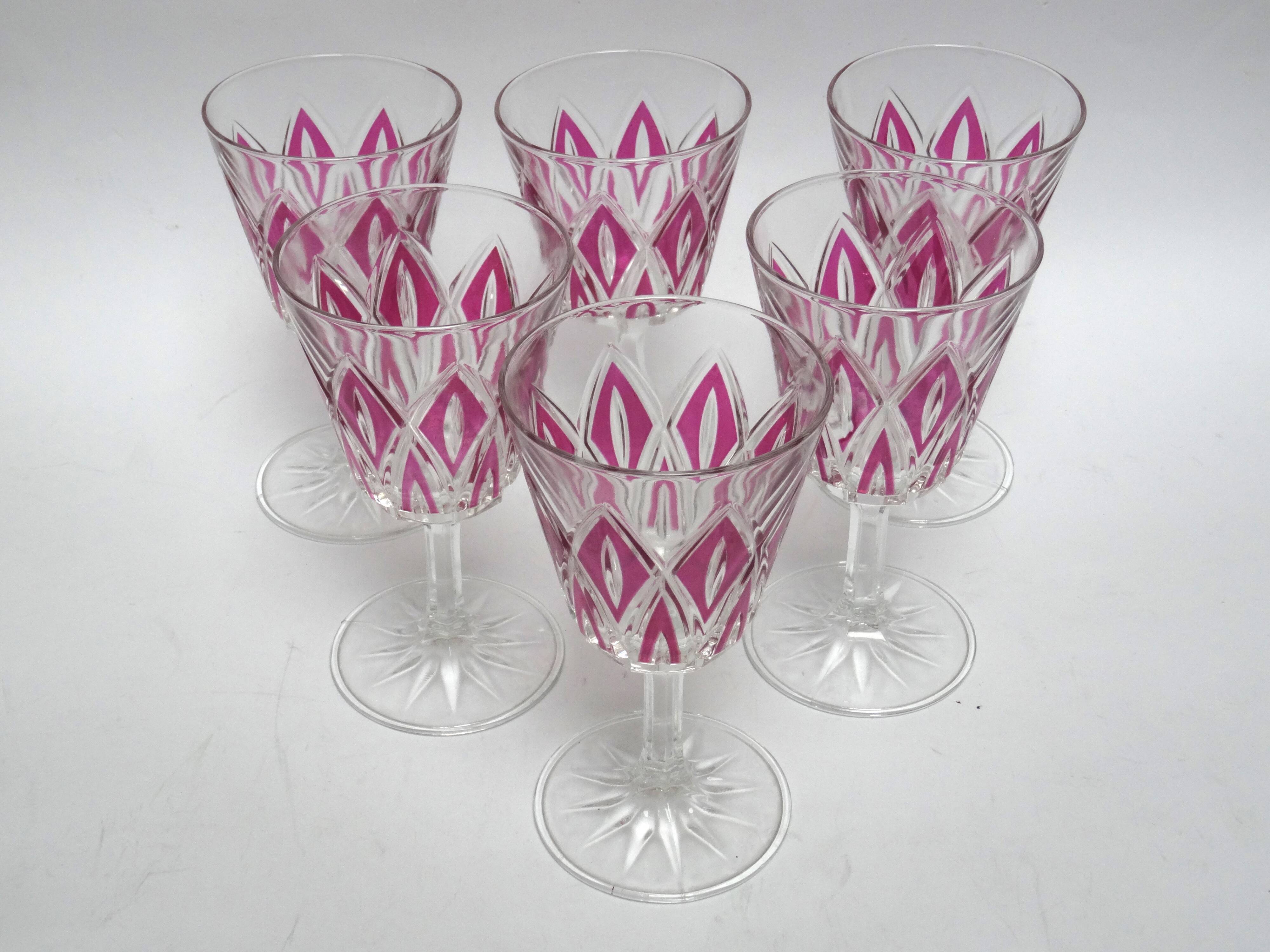 6 red wine glasses VMC Reims Harlequin