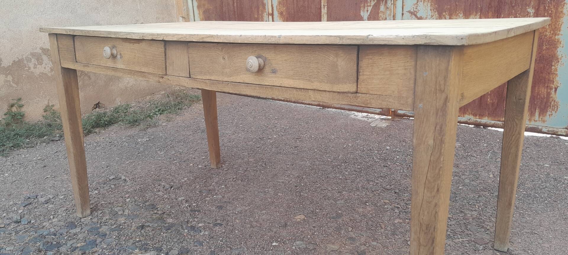 Farm table oak 2 drawers
