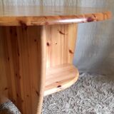 Round coffee table in solid pine - 1970s/80s