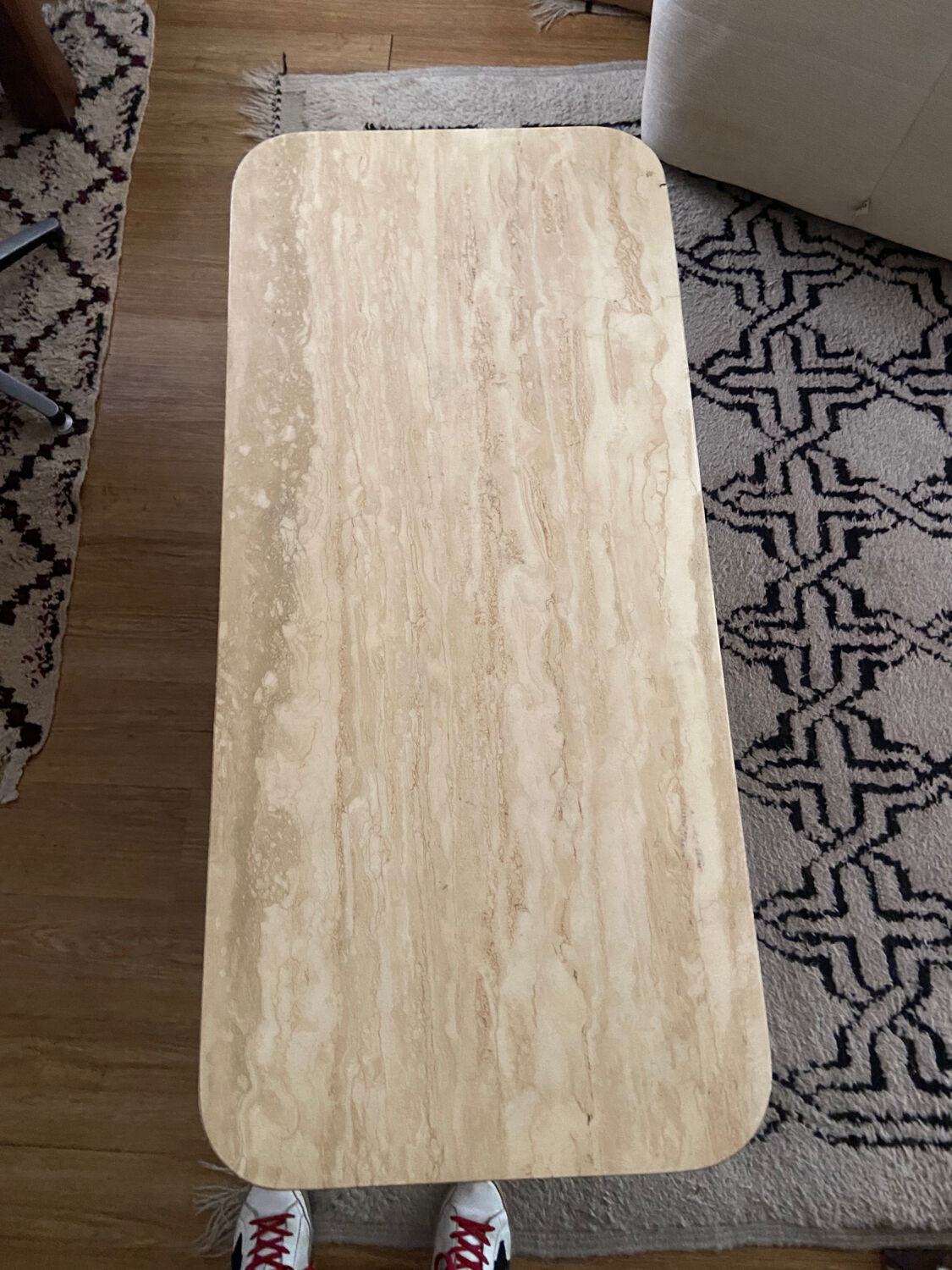 Travertine coffee table in the 70s