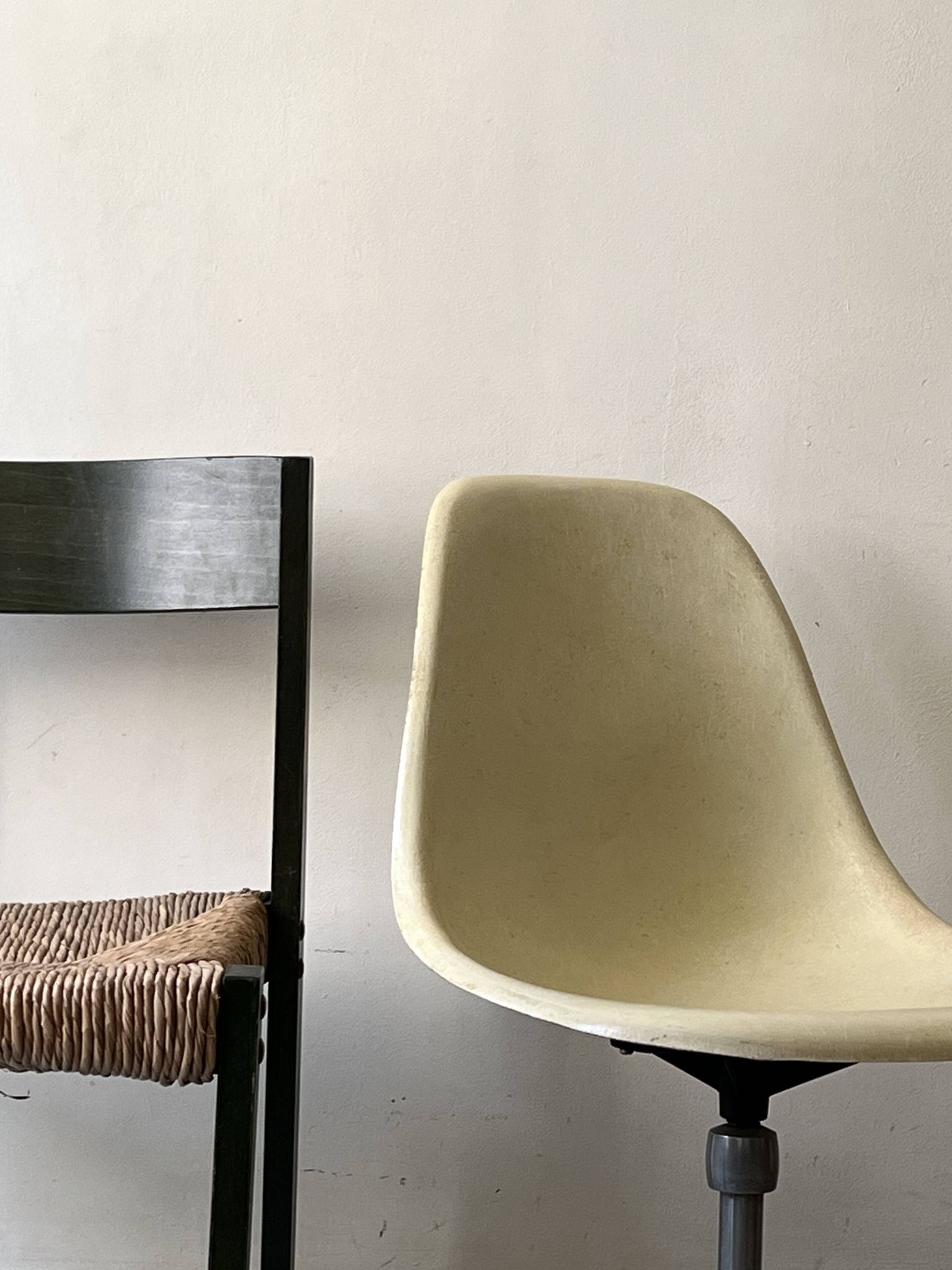 Ecru fibreglass wheelchair by H. Miller for International Furniture