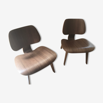 LCW chairs pigmented walnut by Eames