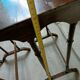 Stackable tables with pyrography.