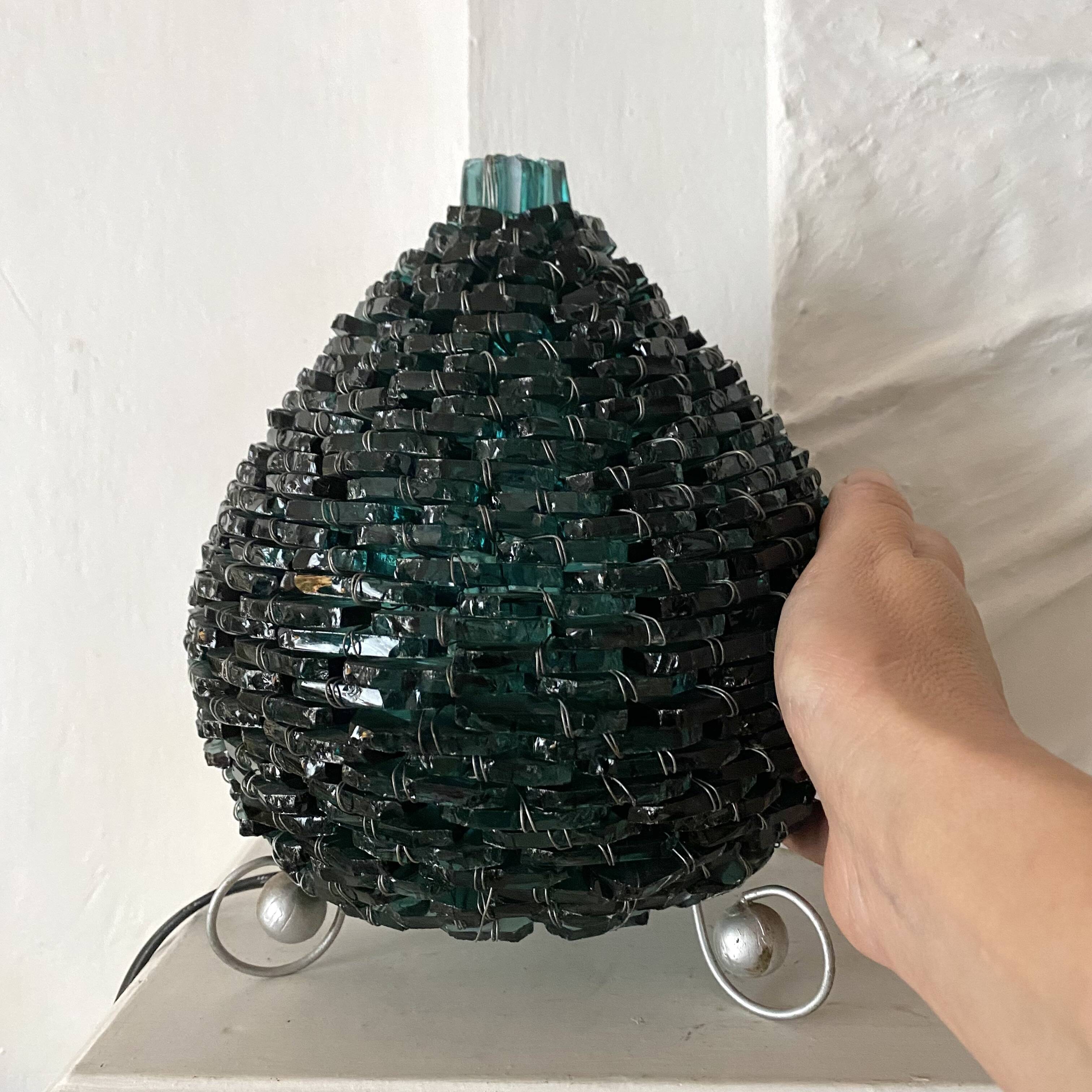 Lampe en verre empilé, esprit Murano, années 60-70