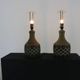Set of two sixties design studio pottery table lamps for Chris Keramik Hasl