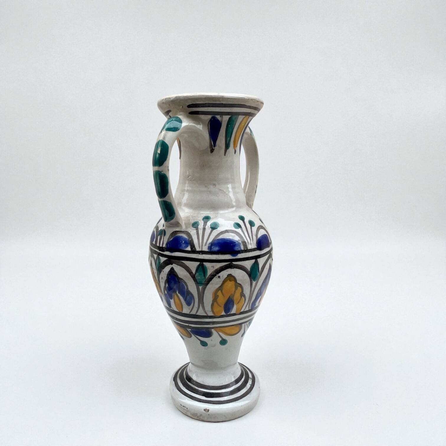 Vintage hand-painted Mediterranean ceramic vase - Berber vase