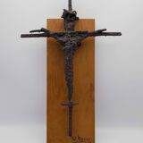Brutalist sculpture, crucifix by René Mignion, France, 1967