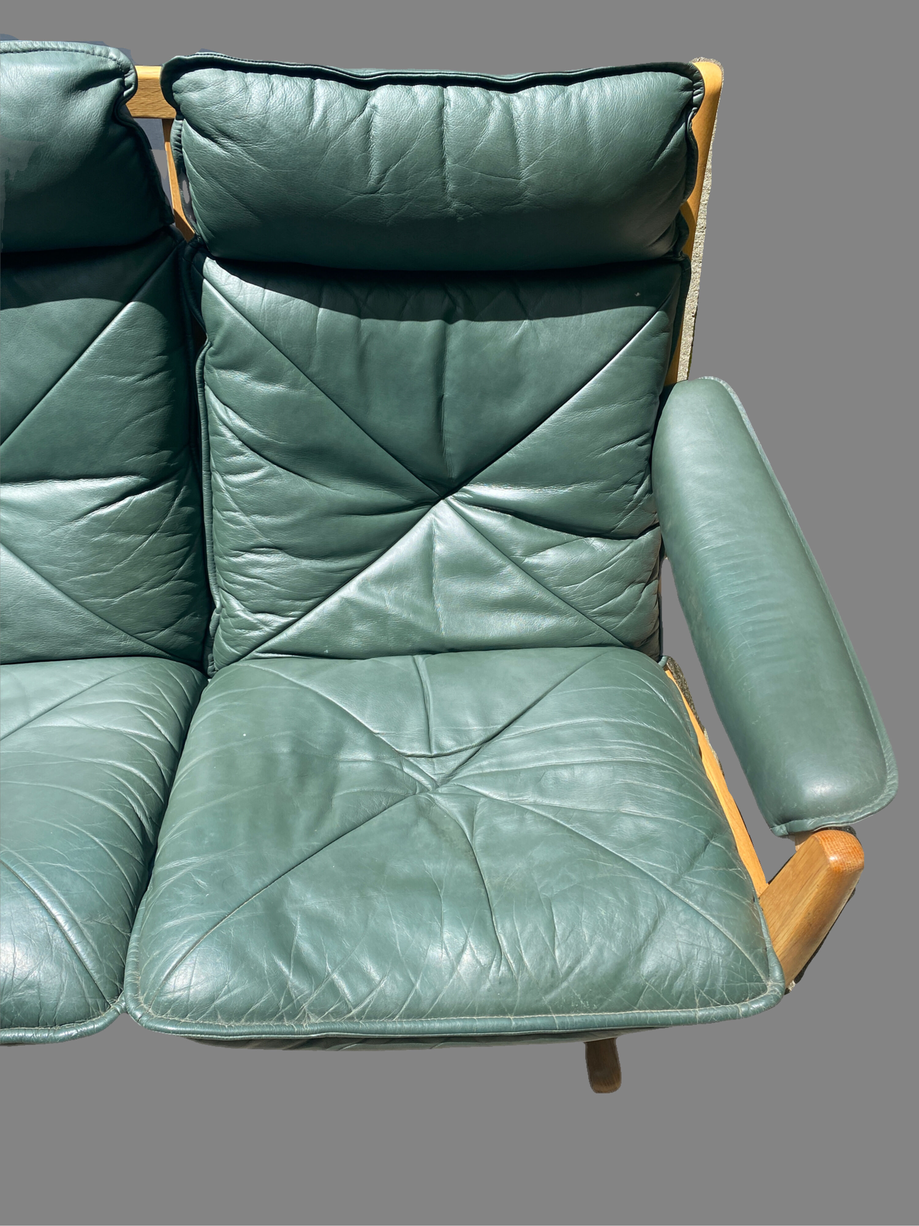 Scandinavian sofa 1970 teak and leather