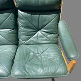 Scandinavian sofa 1970 teak and leather