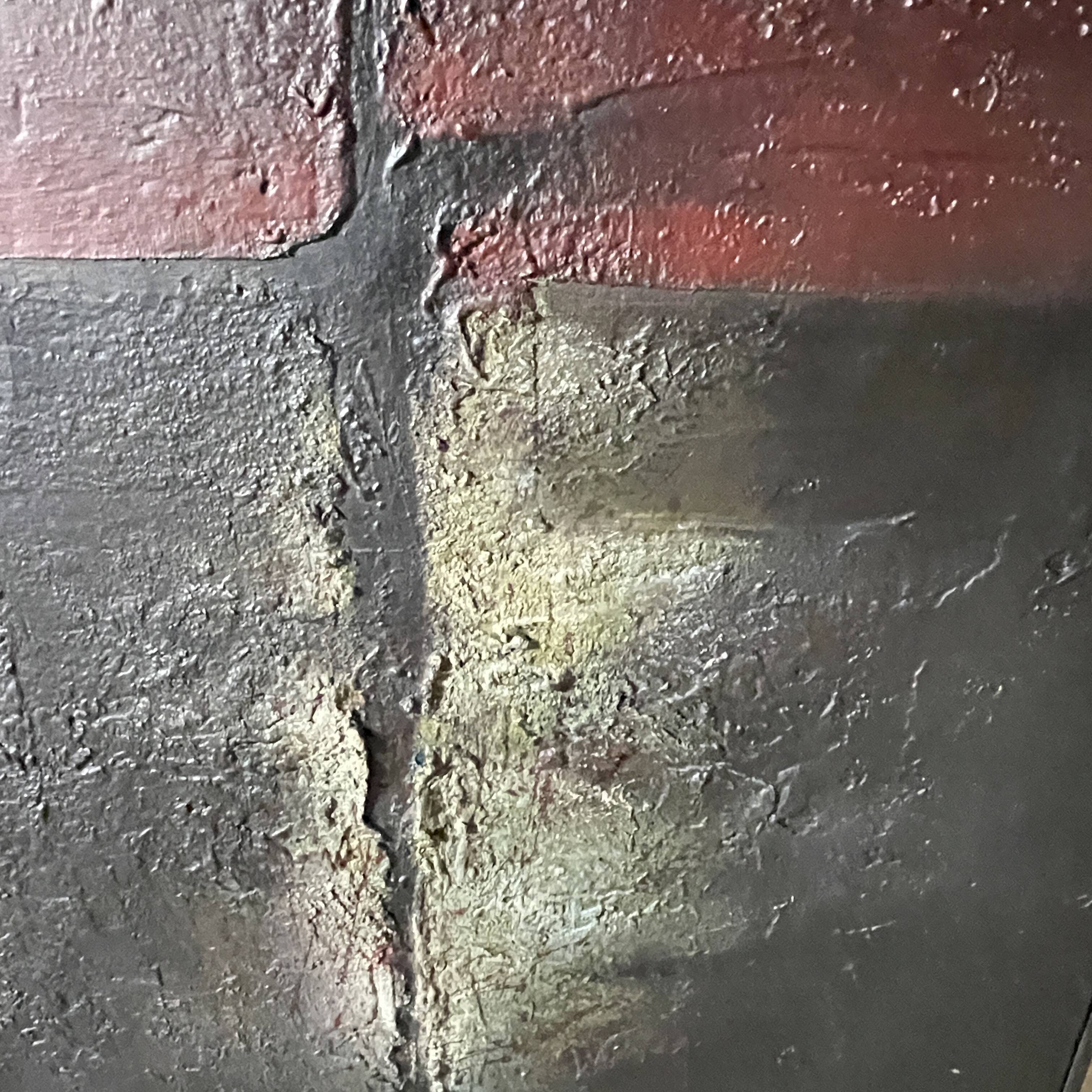 Belgian abstract painting, MACKOWIAK ERWIN "Tiss" painter oil on canvas, 1962