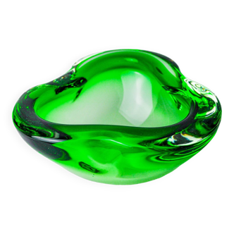 Cendrier Sommerso vert par Seguso, verre de Murano, Italie, 1970