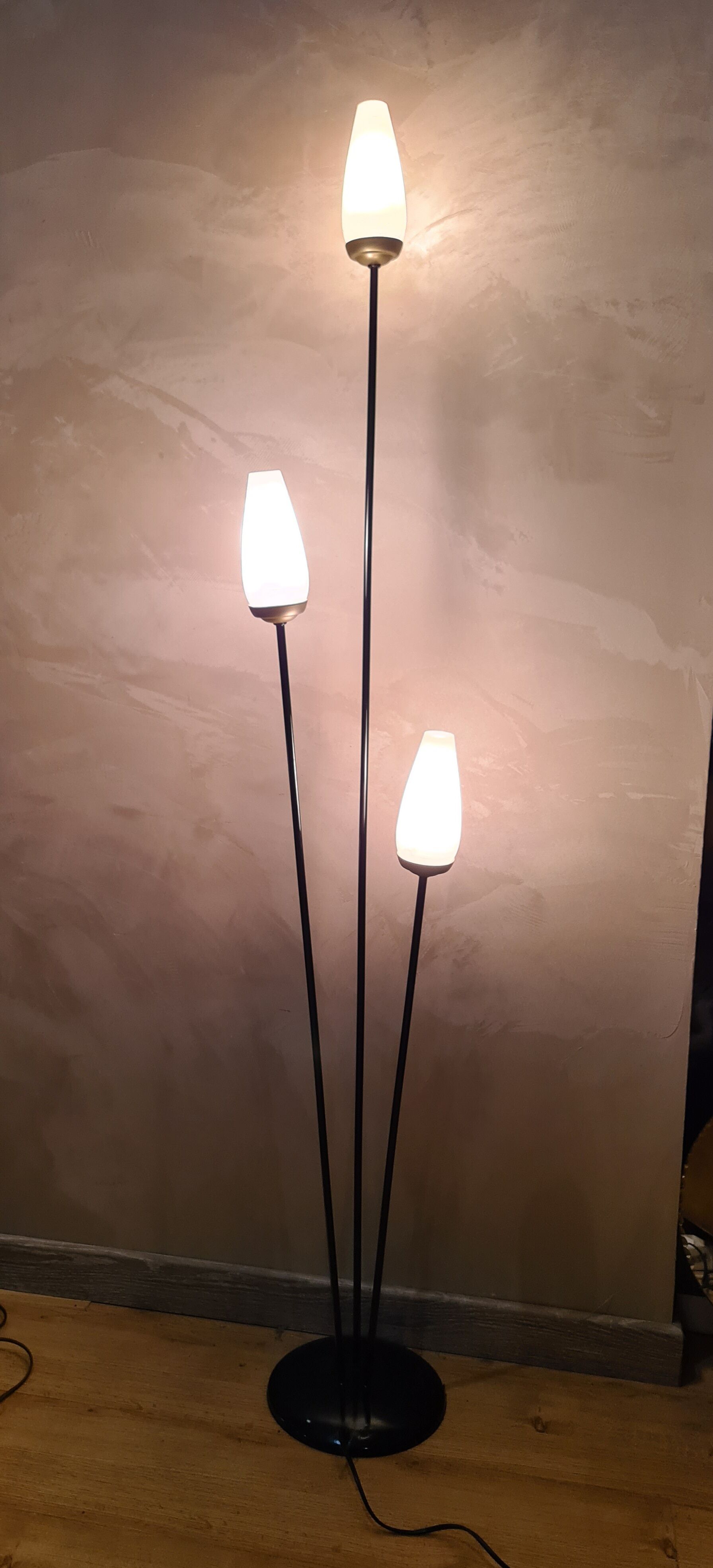 Floor lamp 1960 has 75 style lunel , arlus unsigned 3 branches 1m50 x 60cm