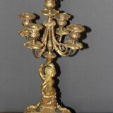 Pair of Gilt Bronze Cherub Candlesticks, Late 19th Century