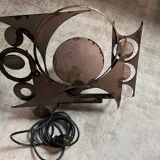 Brutalist metal wall sculpture by Henrik Horst, Denmark, circa 1970.